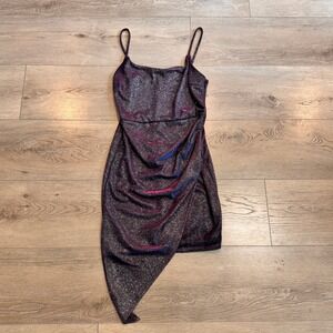 Windsor Dress Size Small S Purple Sparkle Metallic Mini Cocktail Party‎ Bodycon